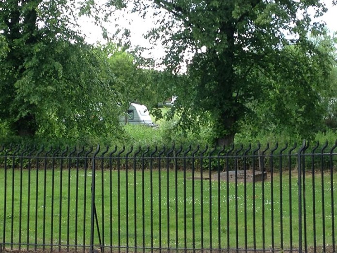 Traveller camp in Highfields Park