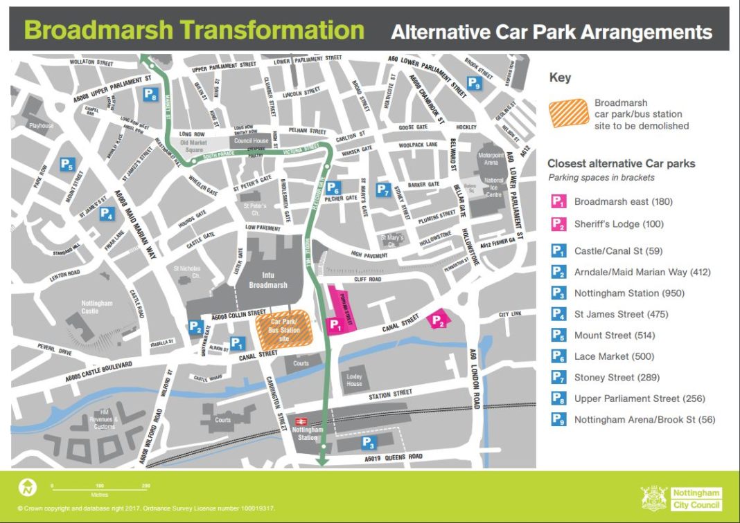 Two Nottingham car parks to open while Broadmarsh site is demolished